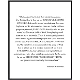 Marianne Williamson Deepest Fear Quote Wall Art Print - Perfect for Office and Home Decor - Makes a Great Affordable Gift - Inspirational and Motivational - Ready to Frame Photo (8X10)