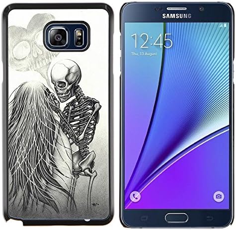 For Samsung Note 5 N9200 N920 - LOVE COUPLE HEART FUNNY SKELETON /Design Hard Plastic Protective Case Slim Fit Cover/ - Super Marley Shop -