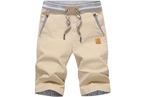 Tansozer Men's Shorts Casual Classic Fit Drawstring Summer Beach Shorts with Elastic Waist and Pockets