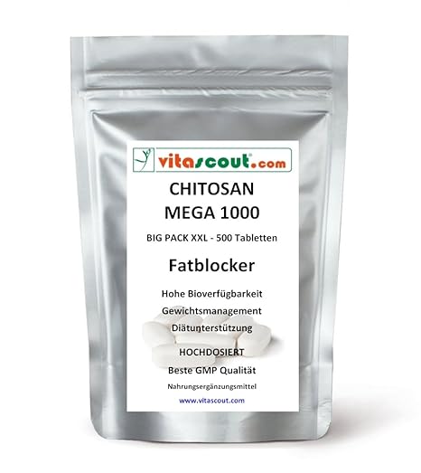 500 Tabletten CHITOSAN MEGA 1000! - SB*: Fatblocker Diät Carb Blocker Low Fat