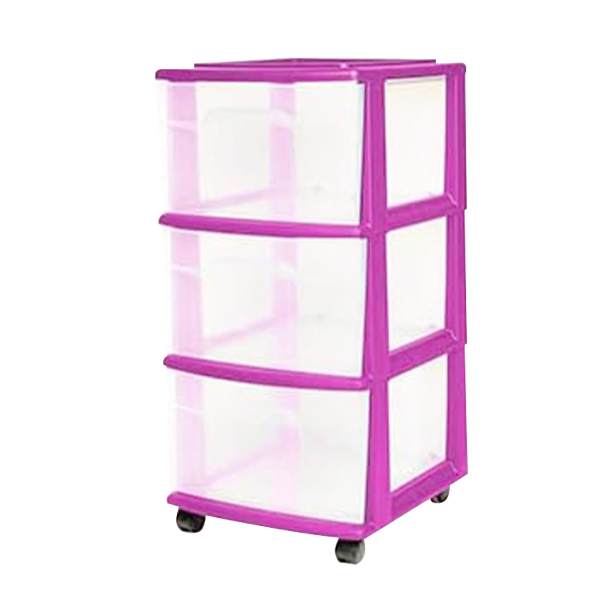 HOMZ Drawer Tower, 3-Tier Clear Plastic Storage