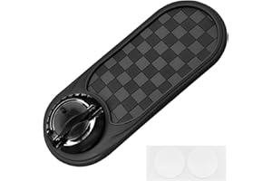 UHANBUT Multifunction Car Anti-Slip Mat, Rotatable Vehicle Phone Holder with Temporary Parking Number, Universal Auto Dashboard Organizer Pad Accessory for Phones, Sunglasses, Keys (Grey/Black)