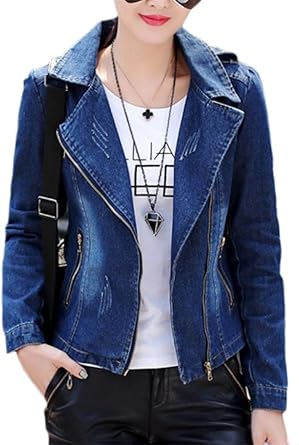 zipper denim jacket womens