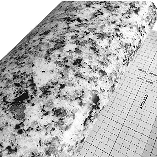UPREDO White Grey Marble Paper Granite Look Vinyl Counter Top Vinyl Peel-Stick Shelf Liner Wallpaper Funitures Decor Sticker Paper17.7inch by 100inch