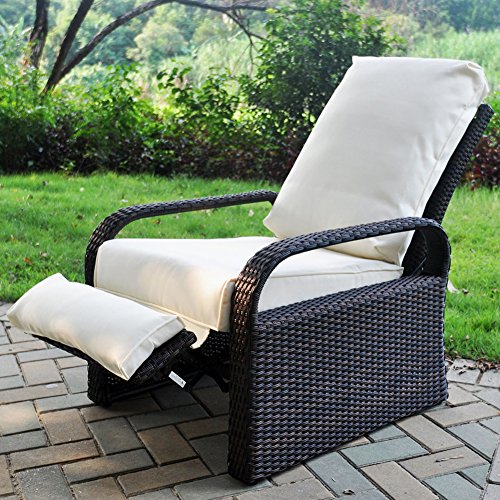 ART TO REAL Outdoor Wicker Recliner Chair with 5.12'' Cushions