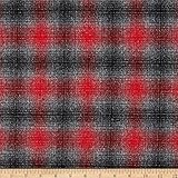 Kaufman Mammoth Flannel Plaid Platinum Fabric By The Yard