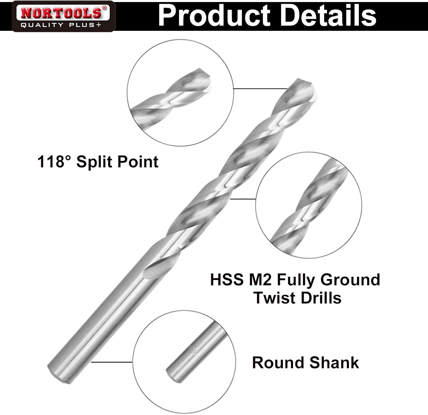 NORTOOLS 25-Piece HSS Drill Bit Set (1.0-13mm), Fully Ground Metal Drill Bits for Steel Aluminum, Copper, Wood & Plastic - Image 3