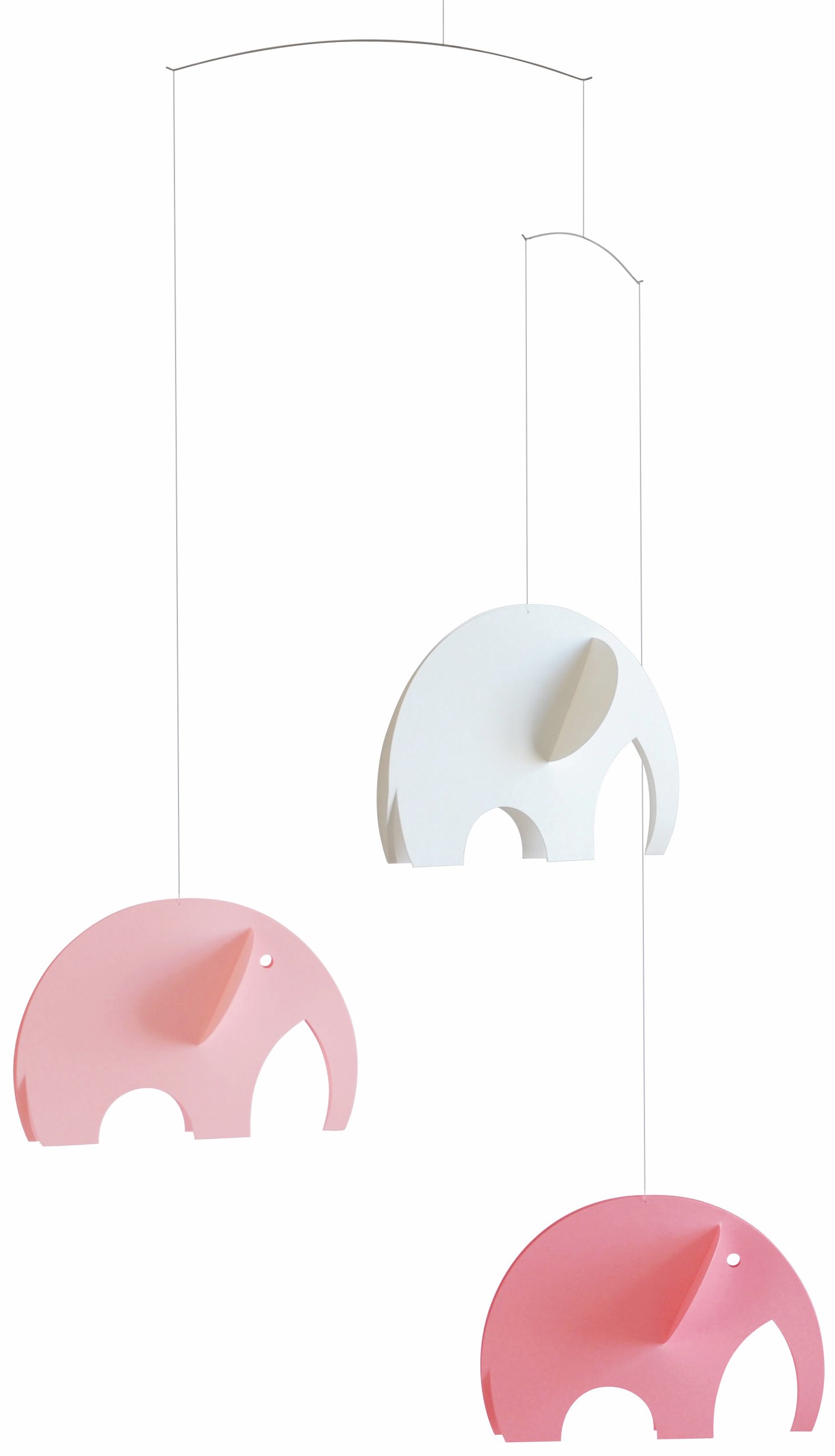Flensted Olephants, Mobile, Steel, Pink/White, 47 x 30 cm