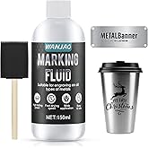 WANJAO Laser Marking Spray, Marking Powder Enhanced Engraving with Sponge Brush Water Based Safe Low Odor Fast Drying Suit for Metal, Wood, Glass 150ml