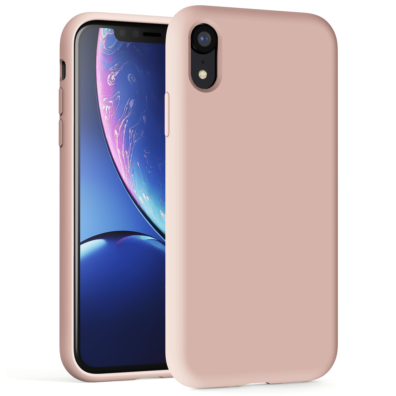 TAXXOE Silicone Case Compatible with iPhone XR Case Soft Ultra Slim Protective Shockproof Liquid Silicone Phone Case, Anti-Scratch Microfiber Lining, 6.1" Pastel Pink — image 1