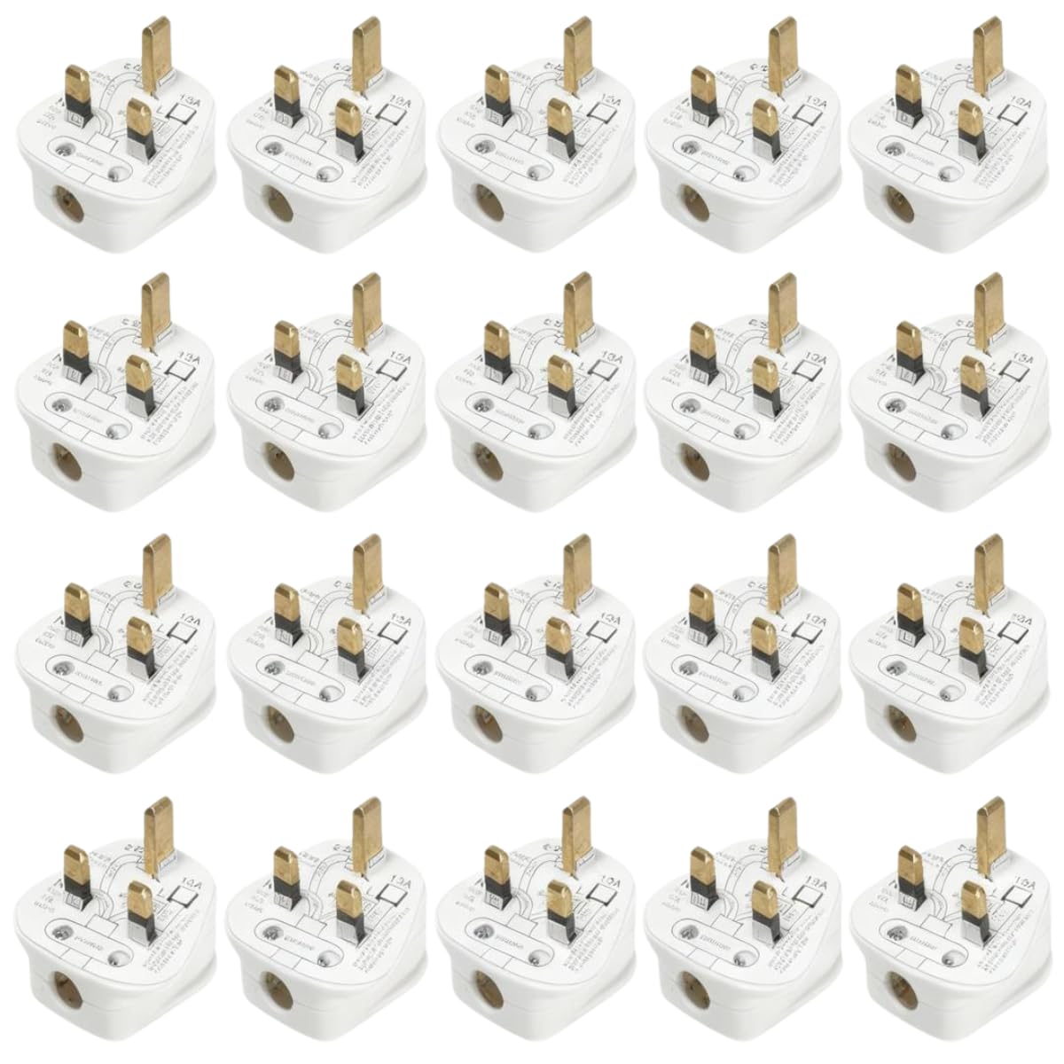 Box of 20 x 13A Plug Tops to BS1363 / Kite Marked