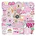 Vsco Cute Pink Stickers for Water Bottle[53pcs] Vinyl Decals for Laptop Phone Hydro Flask Car Computer Guitar Ceiling Wall Helmet Skateboard Luggage PC Bike Bumper Waterproof,Gift for Teen