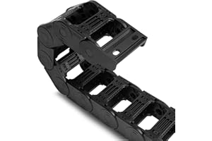 Aweking 25 x 50mm (Inner H x W) R55 Bridge Type Drag Chain Cable Wire Carrier Protection Chain 39.3inch/1M for 3D Printer and CNC Router Mill,Black Plastic Nylon