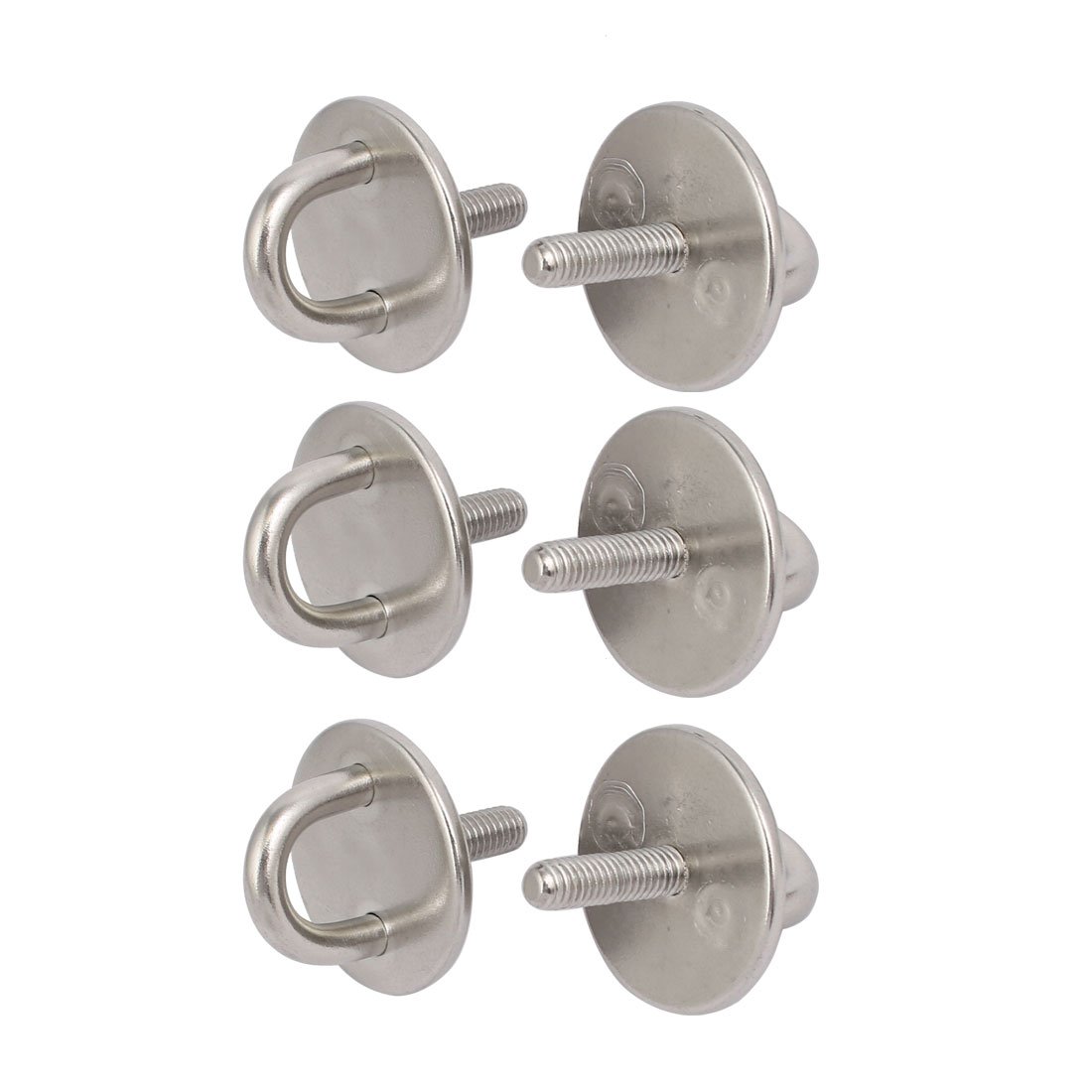 sourcing map 6pcs 304 Stainless Steel M6 Thread Round Sail Shade Pad Eye Plate