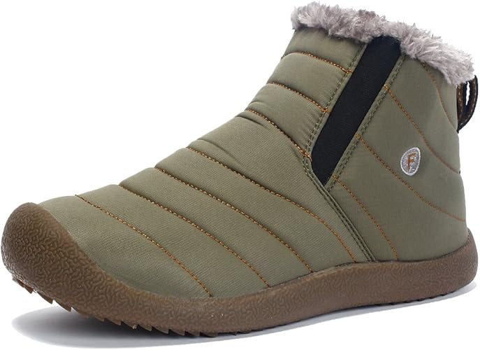 Amazon Luerman ムートンブーツ メンズ レディーススノーブーツ 防水ショートウィンターブーツ 雪靴防寒 裏起毛 超軽量 24 グリーン Luerman ブーツ