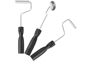 PORAXY Fiberglass Roller Tools Kit, 3Pcs Bubble Paddle Tool Fiberglass Resin Laminating Roller Set for Tub Shower Bathtub Boat Repair