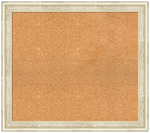 Amanti Art Natural Cork Board for Wall, 30x34 Vision Board with White Frame, La…