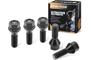 BINB ROAD 36136781150 Wheel Lug Bolt M12×1.5 Black Compatible with BMW 1 3 5 X Z Series Mini E46 325 E90 E39 E60 E53,5Pcs