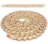 Shiny Jewelers USA Mens Iced Out Hip Hop Rose Gold CZ Miami Cuban Link Chain 8