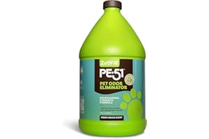 ZEOFILL PE-51 Pet Urine Odor Eliminator - Professional Pet Urine Enzyme Cleaner - Pet, Turf & Yard Smell Remover, Cat & Dog Pee Deodorizer Spray, Outdoor Use Natural Eco-Friendly Enzymes, 1 Gallon