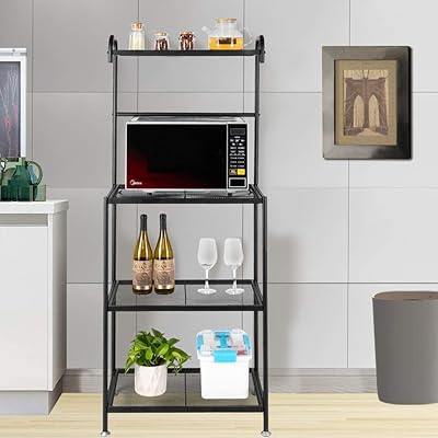 Goujxcy 4-Tier Metal Baker's Rack Kitchen Shelf with Storage