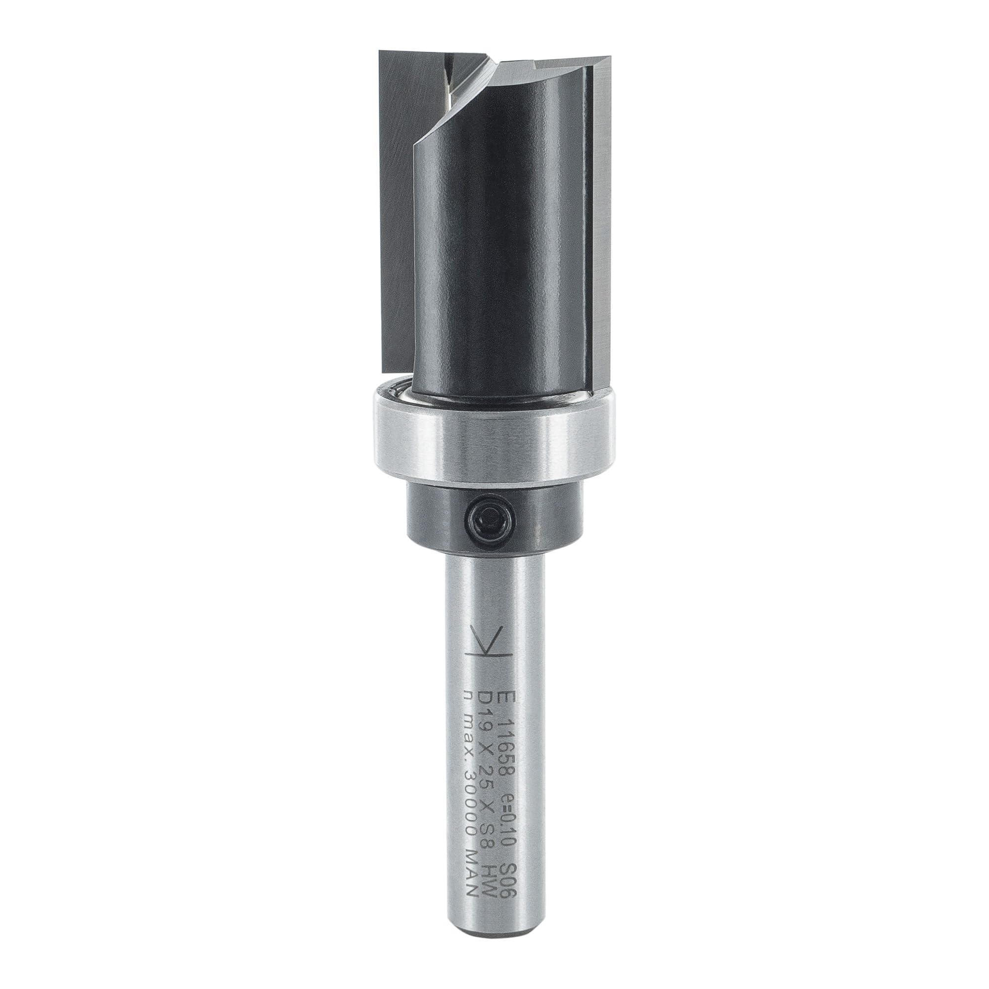 ENT 11658 Trimming Cutter Tungsten Carbide TC, Shank (S) 8 mm, Diameter (D) 19 mm, NL 25 mm, SL 32 mm, GL 63 mm, with Ball Bearing — image 1