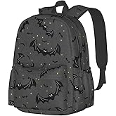 Oplp Black Bats Spider Web Large Capacity Backpack Lightweight Personalized Laptop Bag Tablet Travel School Bag with Multiple Pockets