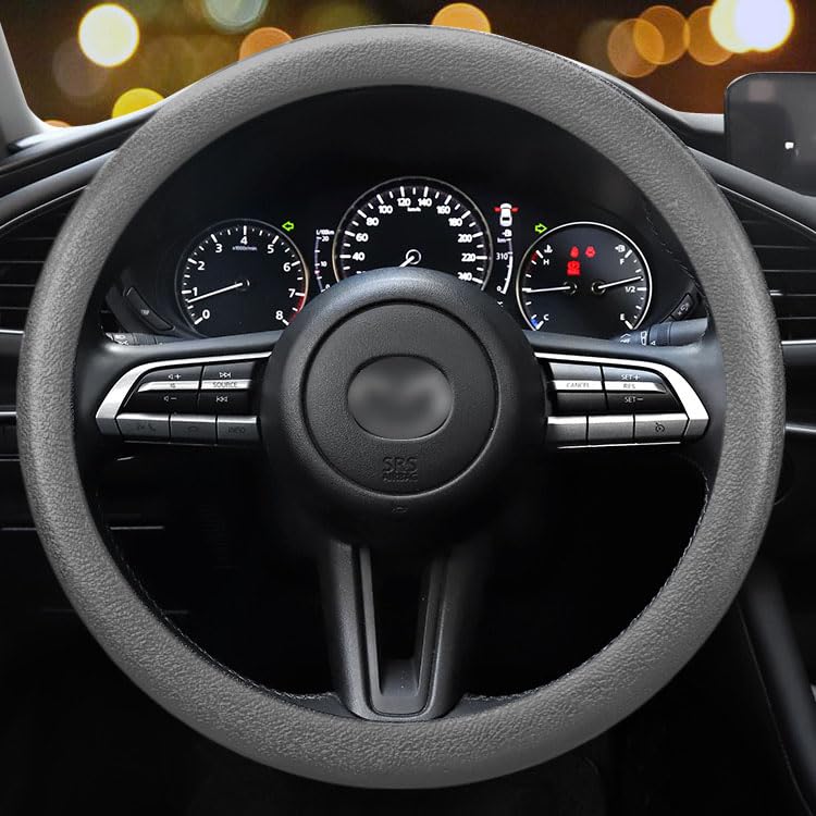Photo 1 of LRITER Car Steering Wheel Cover, Non-Slip Silicone Material, Multiple Color Choices, Universal Auto Parts Steering Wheel Cover, Suitable for Most Cars (Grey)