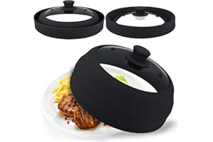 Collapsible Microwave Cover,10.5 Inch Microwave Splatter Cover Glass,Microwave Cover for Food, BPA-Free,Vented Glass Splatter
