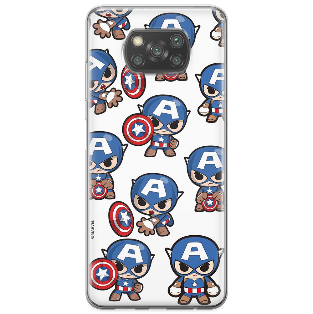 ERT GROUP mobile phone case for Xiaomi POCOPHONE X3 original and officially Licensed Marvel pattern Captain America 029 optimally adapted to the shape of the mobile phone, case made of TPU