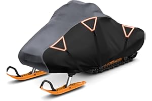Tokept Snowmobile Cover, 300D Waterproof Oxford Fabric Sled Ski Cover, with Triangle Straps Reflective Strip, Elastic Bottom 