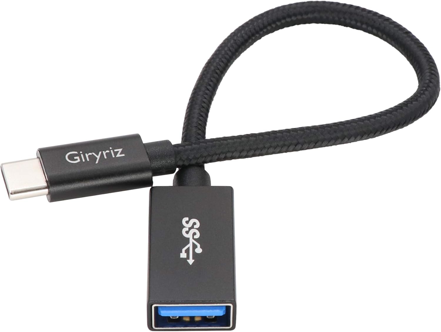 Giryriz USB-C Male to USB3.1 Gen2 Female Adapter Cable, Type-C OTG Cable, Speed Up to 10Gbps (Black)