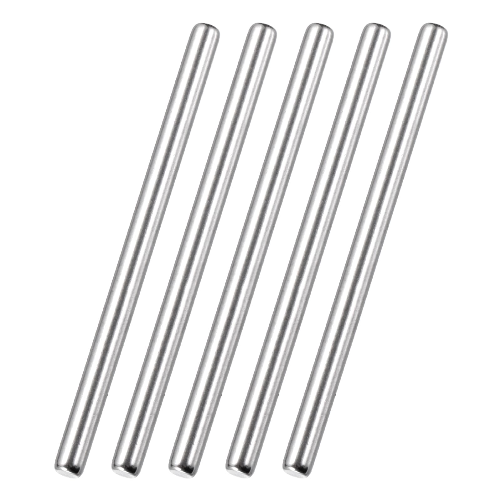 sourcing map 60 Pack RC Wheel Axle Pin, 2.5x40mm Steel Hex Wheel Hub Nut Pin Replacement for DIY RC Car Truck Boat Helicopter Model Part, Silver