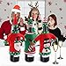 PartyTalk 3pcs Ugly Christmas Wine Bottle Covers, Holiday Wine Bottle Cover with Hat for Ugly Sweater Party Decorations