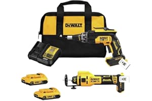 DEWALT 20V MAX XR Brushless 2-Tool Drywall Screwgun & Cut-Out Tool 2X 2.0Ah Combo Kit (DCK265D2)
