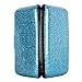 VICHLINE Glitter Bling Aluminum RFID Blocking Wallet Slim Hard Metal Credit Card Holder SkyBlue
