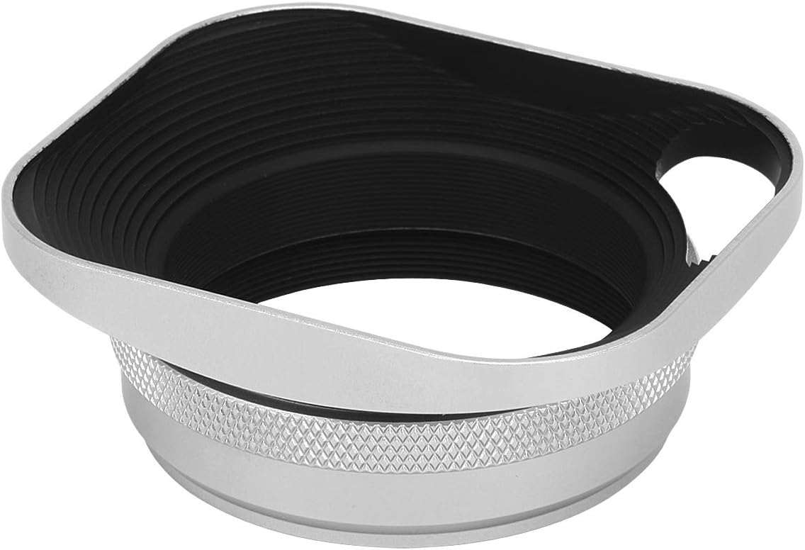 Haoge LH-ES3 Square Metal Lens Hood Hollow Out Designed with 49mm Adapter Ring with Metal Cap for Fujifilm Fuji FinePix X100 X100S X100T X70 X100F X100V Camera Replaces LH-X100 AR-X100 LH-X70 Silver - Image 5