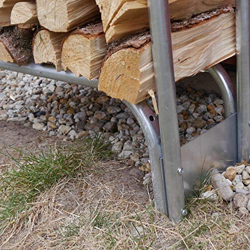 FARMERS FUN Premium Brennholz-Regal, Kaminholz Lagerung, 119 x 25 x 144 cm (L x B x H), verzinktes Stahlrohr – Bild 5