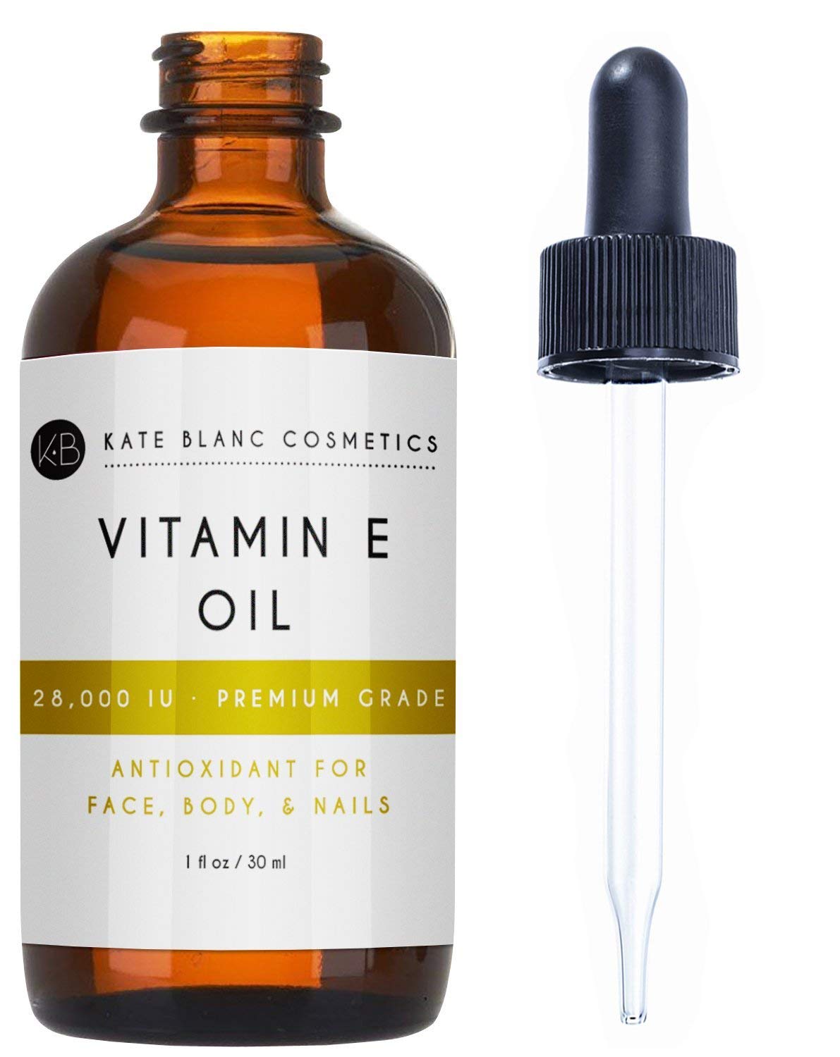 Vitamin E Oil by Kate Blanc. Moisturizes Face and Skin. 28, 000 IU. Reduce Appearance of Scars, Wrinkles, Dark Spots. DIY Lip Gloss (1 oz) : Beauty