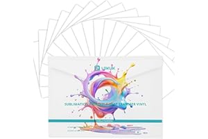 LOKLiK Sublimation Printable HTV - 15 Pack Sublimation Printable Heat Transfer Vinyl Without Bleeding or Fading - Quick Dry Printable Sublimation HTV 8.5 * 11 for Light Fabrics