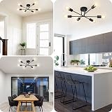 ANWIO Modern 6 Head Sputnik Light E27 Black Ceiling Fixture view 3