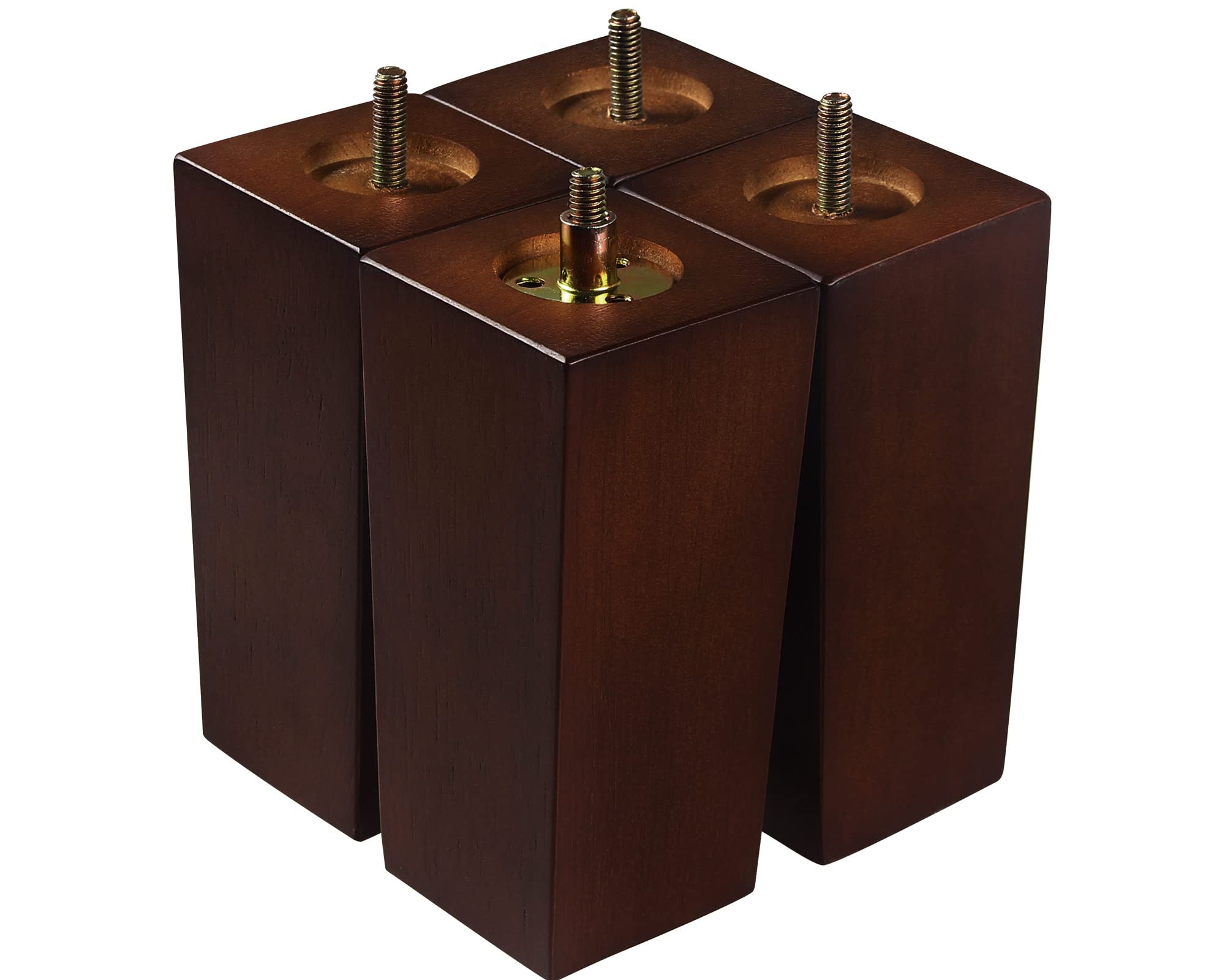 Photo 1 of Couch Legs for Furniture Set of 4, Pyramid Square Wooden Furniture Legs 6 Inch, Mid Century Modern Brown Color Sofa Legs Replacement for Ottoman, Chair, Dresser, Coffee Table, Armchair, Settee