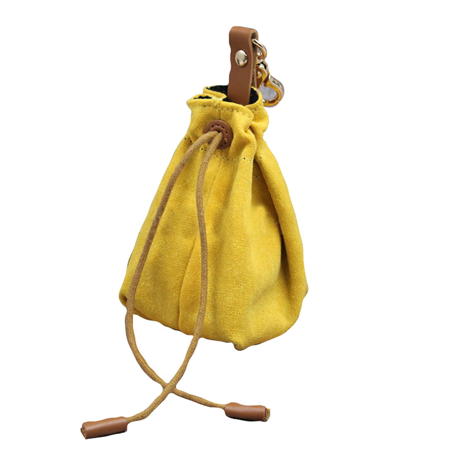 Dog Treat Training Bag, Small Dog Treat Pouch with Clip & Drawstring, Waterproof Pet Snack Bag for Walking and Training (Yellow)