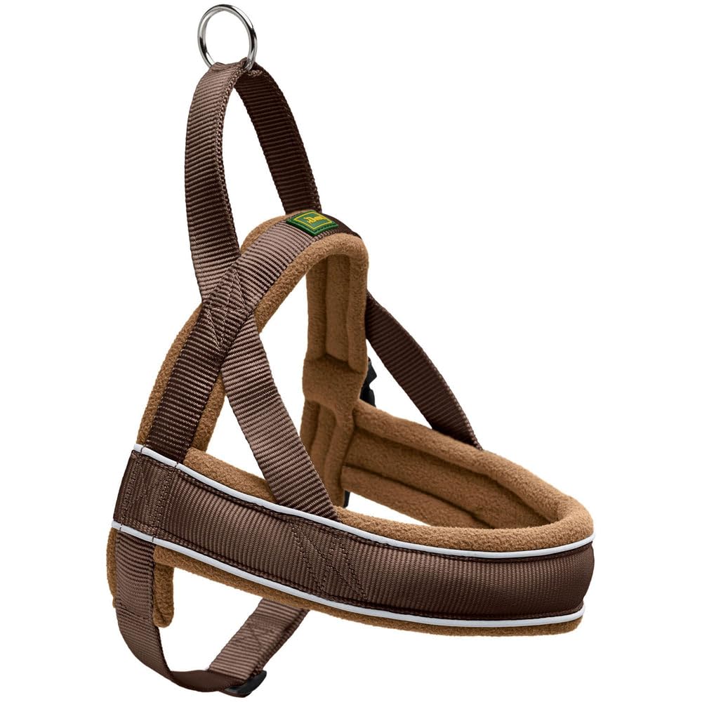 Hunter Racing Norwegian harness for dogs, nylon, reflective, coat-friendly, Brown, S โ image 1