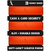 44 Rubber Silicone Money Bands for Cash & Cards (3), Wallet Money Clip Alternative (Red)
