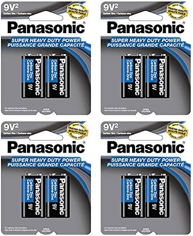 8X Panasonic Heavy Duty 9 Volt 9V Batteries Carbon Zinc 9V2 x 4