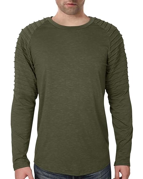 JL&LJ Herren T-Shirt Tops Baumwolle Rundhals Sommer Fashion Sports Shirts Oversize Kurzarm/Lange Ärmel Sweatshirt