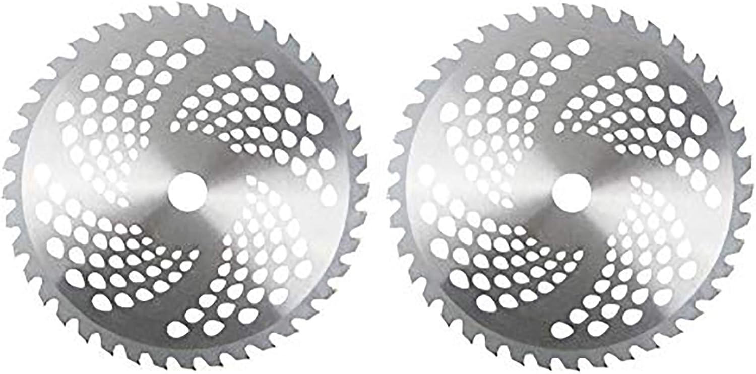 SYITCUN 2Pack 40Teeth 10inch Alloy Steel Carbide Tip Brush Grass Cutter Trimmer Weed Eater Blade Multi-use Cut Through Like a Knife Through Butter: Garden & Outdoor