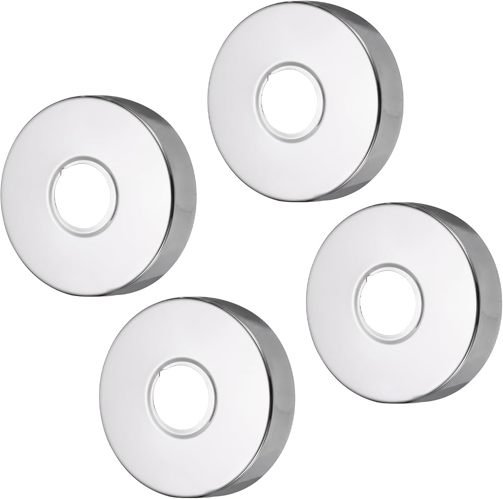 sourcing map 4x Shower Arm Flange Escutcheon Plate Stainless Steel Round for 1"