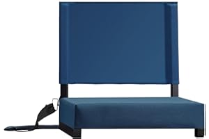 Azaeahom Stadium Seat for Bleachers with Wide Padded Cushion(400LBS Max Load), Bleacher Chairs with High Back Support & Shoulder Strap Includes Cup Holder & Pockets for Sports Events